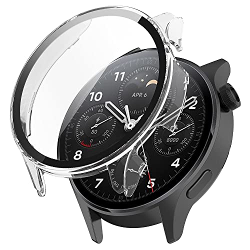 KINKUUN Tempered Glass Protective Case Kompatibel mit XiaoMi watch S1 pro Hülle mit Glas Displayschutz Schutz Case Schutzhülle.(transparent) von KINKUUN