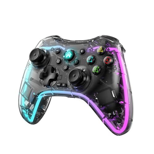 KINMRIS Switch Controller, Wireless Pro Controller für Switch/Lite/OLED, Multi-Plattform Windows PC/IOS/Android Controller mit kühlem RGB Licht/programmierbar/Bewegung/Vibration/Turbo/Wakeup von KINMRIS