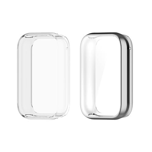 KINOEHOO 2 Pack Displayschutz Kompatibel mit XiaoMi Mi band 8 pro TPU Hülle Schutz Case Schutzhülle Cover.(silber+transparent) von KINOEHOO