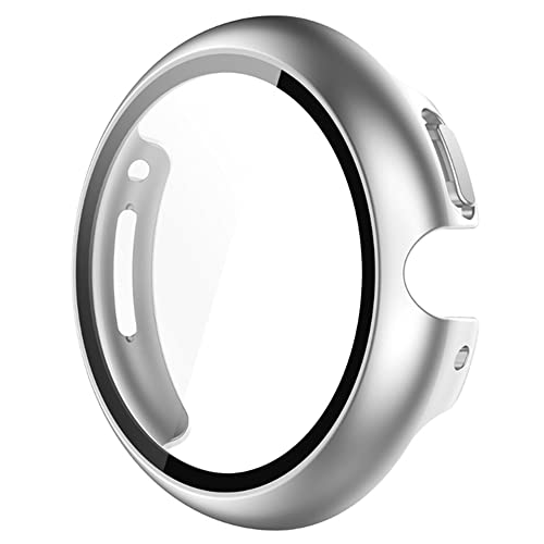 KINOEHOO Schutzhülle mit Glas Displayschutz Kompatibel mit Google Pixel Watch Hülle Schutz Case Schutzhülle Cover.(silver) von KINOEHOO