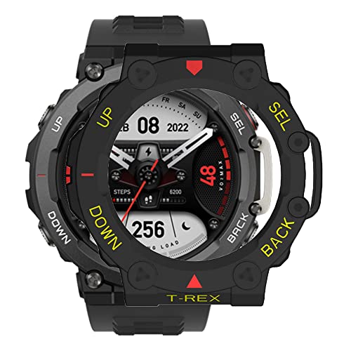 Schutzhülle Kompatibel für Amazfit T-Rex 2 Hüllen Protector Cover Case Schutz Hülle Bumper Shell.(schwarz rot gelb) von KINOEHOO