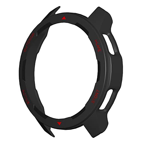 Schutzhülle Kompatibel für XiaoMi Watch Color 2 Hüllen Protector Cover Case Schutz Hülle Bumper Shell.(Schwarz Rot) von KINOEHOO