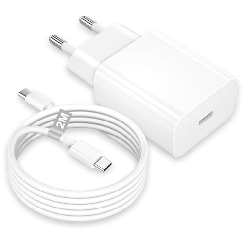 25W USB C Ladegerät für iPhone 16 15/16 15 Pro/16 15 Pro Max/16 15 Plus/iPad, Ladegerät USB C Schnellladegerät Handy Ladegerät iPhone Adapter Fast Charger Netzteil Stecker mit 2M Typ C Ladekabel von KINPEE