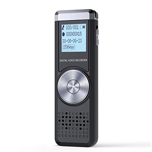 32GB Digitale Diktiergeräte, KINPEE Audio Aufnahmegerät Diktiergerät MP3 Ton Aufnahmegerät Audio Recorder Digital Voice Recorder Diktiergerät Klein Sound Recorder Rekorder Diktiergerät mit Wiedergabe von KINPEE