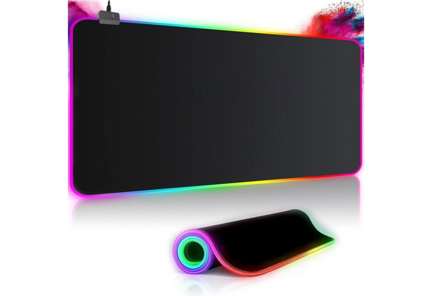 KINSI Gaming Mauspad Wiederaufladbares LED-Mauspad,großes RGB-Gaming-Mauspad,7 LED-Farben von KINSI