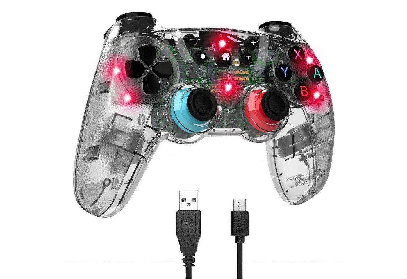 KINSI Wireless Gamepad für Switch,Controller,Bluetooth,7-Farben-Lichteffekt Switch-Controller (Mit TURBO-Funktion und Bildschirmfoto-Funktion) von KINSI