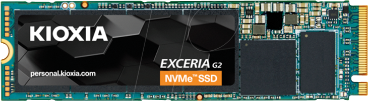 LRC20Z001TG8 - KIOXIA EXCERIA G2 NVMe-SSD, 1 TB, M.2 PCIe 3.0 von KIOXIA