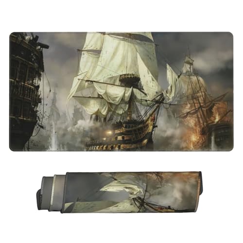 KIROJA Cooles Piratenschiff-Mauspad, erweitert, wasserdicht, rutschfeste Gummiunterseite, Mauspad für Gaming, Büro, Tischmatte KIROJA Cooles Piratenschiff-Mauspad, erweitert, wasserdicht, rutschfeste Gummiunterseite, Mauspad für Gaming, Büro, Tischmatte von KIROJA