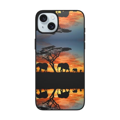 KIROJA Schutzhülle für iPhone 15, Motiv: afrikanischer Elefant, stoßfest, 15,4 cm (6,1 Zoll), für iPhone 15, 17 cm (6,1 Zoll) für iPhone 15 Plus von KIROJA