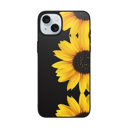 KIROJA Schutzhülle für iPhone 15 mit Sonnenblumen-Motiv, stoßfest, 15,4 cm (6,1 Zoll), für iPhone 15, 17 cm (6,1 Zoll), für iPhone 15 Plus von KIROJA