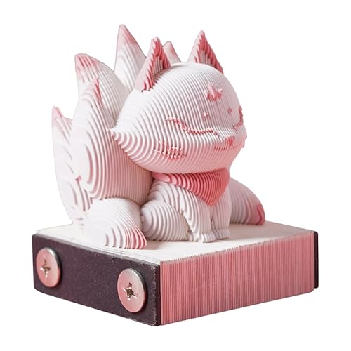 3D Calendar Tear Off 2025 3D Calendar 2025 Desk Calendar Notepad, Creative Sticky Notes Paper Sculpture Desktop Ornament Craft DIY Gift (white fox) von KIRVCN