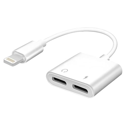 KIRVOS Lightning-Kopfhörer & Lade-Adapter 2-in-1 – 3,5-mm-Klinkenstecker mit Schnelllade- und Audio-Adapter, kompatibel mit iPhone 14/13/12/11/SE/XS und älteren Modellen. von KIRVOS