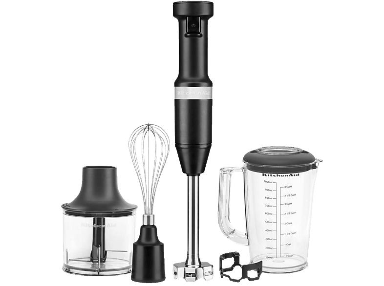 KITCHENAID 5KHBV83EBM STABMIXER MATT SCHWARZ Stabmixer Matt Schwarz (180 Watt, Mixbehälter 1 Liter) von KITCHENAID