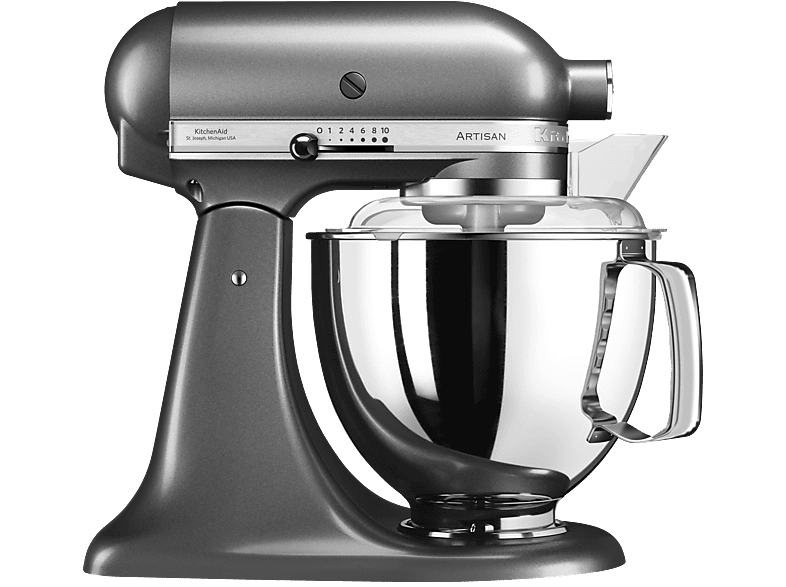 KITCHENAID 5KSM175PSEMS Artisan Küchenmaschine Medallion Silber (Rührschüsselkapazität: 4,8 l, 300 Watt) von KITCHENAID