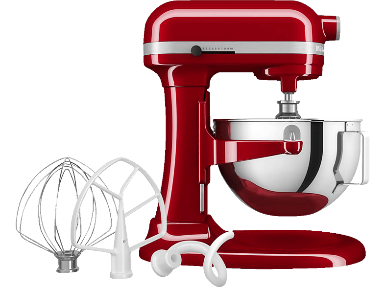 KITCHENAID 5KSM55SXXEER Küchenmaschine Empire Rot (Rührschüsselkapazität: 5,2 l, 375 Watt) von KITCHENAID