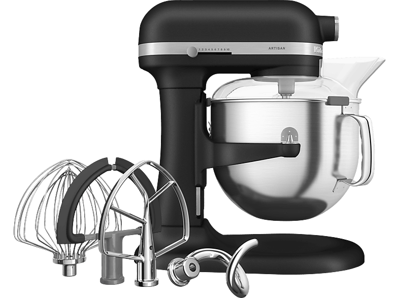 KITCHENAID 5KSM70SHXEBK Küchenmaschine Gusseisen Schwarz (Rührschüsselkapazität: 6,6 l, 375 Watt) von KITCHENAID