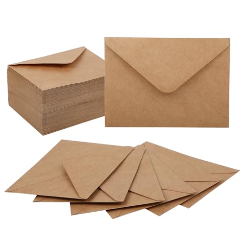 100 Briefumschläge Kraftpapier - Umschläge, 18,4×13,3 cm, 120g/m² braunes Kraftpapier, mit Nassklebeverschluss, geeignet für Briefe, Grußkarten, Einladungen, Geburtstagskarten usw 100 Briefumschläge Kraftpapier - Umschläge, 18,4×13,3 cm, 120g/m² braunes Kraftpapier, mit Nassklebeverschluss, geeignet für Briefe, Grußkarten, Einladungen, Geburtstagskarten usw von KITDAHOM