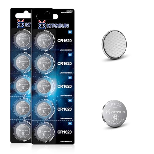 Kitosun CR1620 3V Lithium Knopfzellen Batterien – CR 1620 Lithium Zelle Knopf Batterie Akku für Mazda Toyota Lexus Honda Accord Auto Schlüsselanhänger Fernbedienung Alarmsystem LED-Kragen (10 Stück) Kitosun CR1620 3V Lithium Knopfzellen Batterien – CR 1620 Lithium Zelle Knopf Batterie Akku für Mazda Toyota Lexus Honda Accord Auto Schlüsselanhänger Fernbedienung Alarmsystem LED-Kragen (10 Stück) von KITOSUN