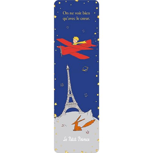 KIUB Kiub Papier-Lesezeichen Der kleine Prinz im Flugzeug und Eiffelturm (54 x 172 mm) von KIUB