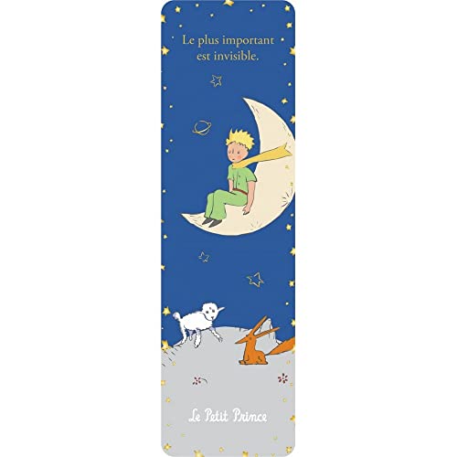 KIUB Lesezeichen Petit Prince auf seinem Halbmond in einem nachtblauen Himmel – Maße: 17 x 5 cm von KIUB