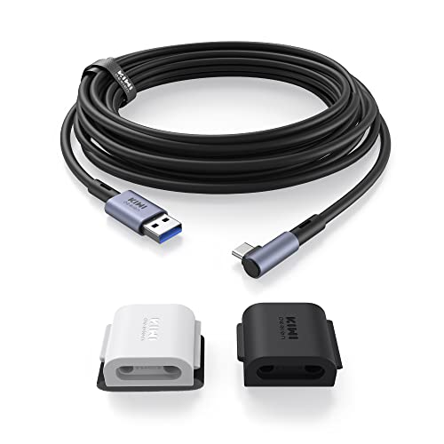 KIWI design Link Kabel Kompatibel mit Quest 3/2/1/ Pro, und Pico 4, 5M mit Kabel Clip, High Speed PC Datenübertragung, USB 3.0 zu USB C Kabel für VR Headset von KIWI design