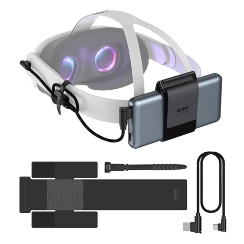 KIWI design VR Power Bank-Befestigungsgurt Kompatibel mit Quest 3/Quest 2/1-Zubehör für mehrere Größen Mobile Power Fixiert am VR-Headset (Power Bank Nicht im Lieferumfang enthalten) von KIWI design