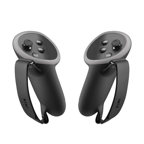 Kiwi Design Controller Grips Cover Zubehör Kompatibel mit Meta Quest 3, Silikon Hand Grip Protector mit Knöchelriemen von KIWI design