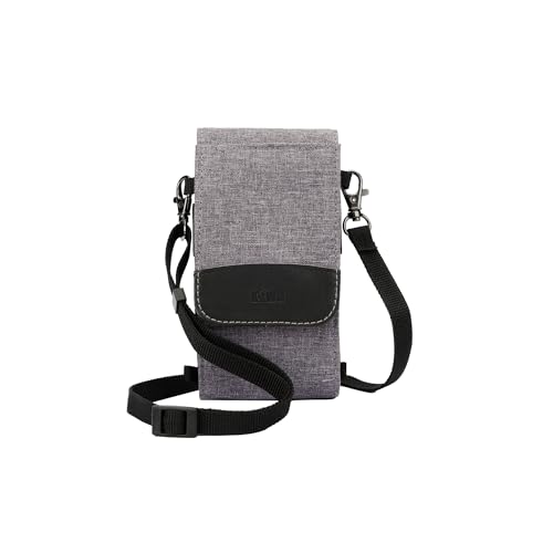 KIWIFOTOS Handytasche Handygürteltasche Handyhalter Tasche mit Schultergurt Tragetaschen Tasche (Double Layer, Grau) von KIWIFOTOS