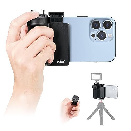 KIWIFOTOS 3-in-1 Handy Stativhalterung Handy-Kamera-Griffhalter mit Abnehmbarem Wireless Auslöser, Fernbedienung & Kaltschuhhalterung für iPhone Android Smartphone, Selfie, Vlog, Videoaufnahmen KIWIFOTOS 3-in-1 Handy Stativhalterung Handy-Kamera-Griffhalter mit Abnehmbarem Wireless Auslöser, Fernbedienung & Kaltschuhhalterung für iPhone Android Smartphone, Selfie, Vlog, Videoaufnahmen von KIWIFOTOS