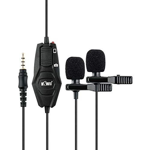 KIWIFOTOS Doppelkopf Lavalier Mikrofon Ansteckmikrofon omnidirektionales Kondensator Mikrofon mit 7m langem Kabel für Kamera/Smartphone-Aufnahme, Interview Video Vlog Podcast KIWIFOTOS Doppelkopf Lavalier Mikrofon Ansteckmikrofon omnidirektionales Kondensator Mikrofon mit 7m langem Kabel für Kamera/Smartphone-Aufnahme, Interview Video Vlog Podcast von KIWIFOTOS