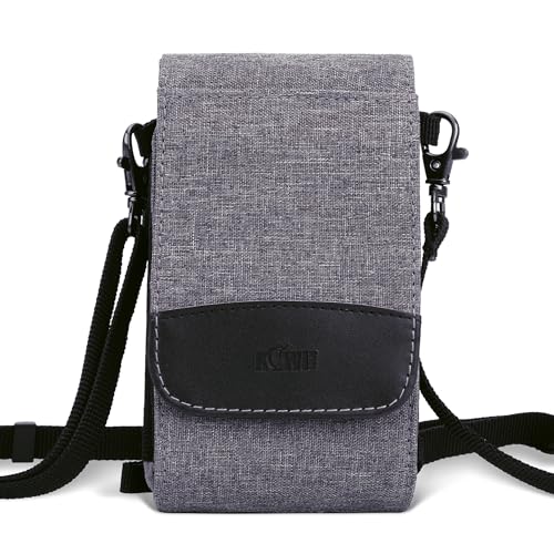 KIWIFOTOS Doppelschichtige Handy-Reisetasche, Umhängetasche, Holster mit Schultergurt, Multifunktional, für Smartphone, Powerbank, Karte Innenmaße 160 x 84 x 15 mm (6.3 x 3.3 x 0.6) von KIWIFOTOS