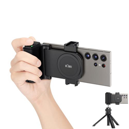 KIWIFOTOS Großer Smartphone-Handy-Kamera-Griff mit Abnehmbarer Zoom-Funktion, kabellose Kamera-Fernbedienung, Stativhalterung mit kaltem Schuh für 59–85 mm breite iPhone-Android-Schießen, Schwarz KIWIFOTOS Großer Smartphone-Handy-Kamera-Griff mit Abnehmbarer Zoom-Funktion, kabellose Kamera-Fernbedienung, Stativhalterung mit kaltem Schuh für 59–85 mm breite iPhone-Android-Schießen, Schwarz von KIWIFOTOS