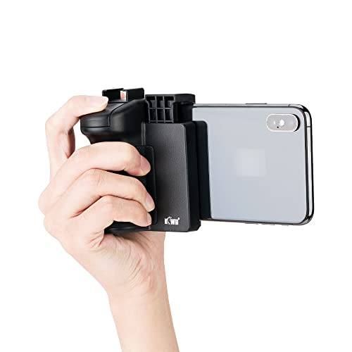 KIWIFOTOS Handy Hand Griff Halterung Smartphone Gimbal Stabilisator mit Drahtlose Fernauslöser -Stativ Monopod Mount Adapter für iPhone Samsung Huawei Handy Fotografieren von KIWIFOTOS