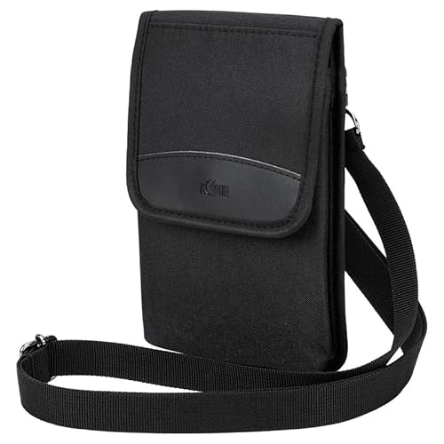 KIWIFOTOS Handy-Holster, Cross-Body-Pass-Halter für Reisen, Handy-Gürteltasche, Handyhalter-Tasche mit Schultergurt, Tragetasche für Herren (Schwarz) von KIWIFOTOS