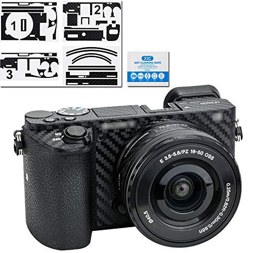 KIWIFOTOS Kamera-Aufkleber, Schutzaufkleber, Schutzfolie für Sony Alpha a6000 + 16–50 mm Objektiv-Kits, DSLR-Kamera, kratzfest, 3 m, Karbonfaser-Schutzschild von KIWIFOTOS