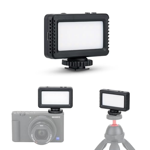KIWIFOTOS Mini Kameraleuchte, 5600 K Fotografie Video Tragbare LED-Beleuchtung für Nikon Sony Fuji DSLR-Kamera, vollständig dimmbar von 0–100%, Blitzschuhhalterung mit wiederaufladbarem 600-mAh-Akku KIWIFOTOS Mini Kameraleuchte, 5600 K Fotografie Video Tragbare LED-Beleuchtung für Nikon Sony Fuji DSLR-Kamera, vollständig dimmbar von 0–100%, Blitzschuhhalterung mit wiederaufladbarem 600-mAh-Akku von KIWIFOTOS