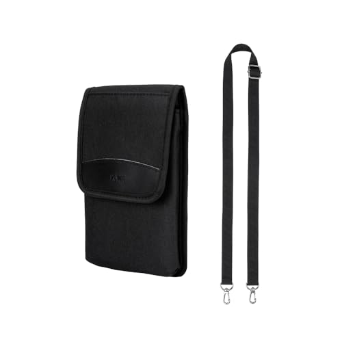 KIWIFOTOS Phone Travel Pouch Bag Holster with Shoulder Strap Outdoor Multi-Function Case for Smartphone, Card, Glasses (Black) von KIWIFOTOS