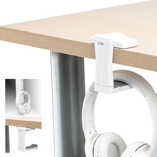 KIWIFOTOS Selbstklebender Kopfhörer-Ständer, PC-Gaming-Headset-Haken-Halterung, mit 360 Grad verstellbarer, drehbarer Armklemme und Kabel-Organizer, Kopfhörer-Halterung, Weiß KIWIFOTOS Selbstklebender Kopfhörer-Ständer, PC-Gaming-Headset-Haken-Halterung, mit 360 Grad verstellbarer, drehbarer Armklemme und Kabel-Organizer, Kopfhörer-Halterung, Weiß von KIWIFOTOS