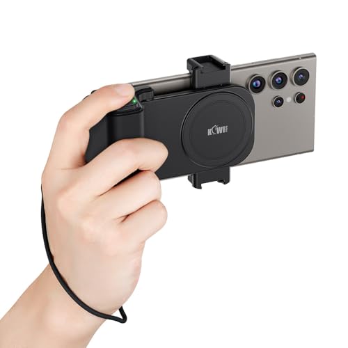 KIWIFOTOS Smartphone-Handy-Halterung für große riesige Hand mit Abnehmbarer Video-Zoom-Bluetooth-Fernbedienung – Selfie-Vlog-Videoaufnahme, passend für universelle Telefone, Breite 59–85 mm (schwarz) KIWIFOTOS Smartphone-Handy-Halterung für große riesige Hand mit Abnehmbarer Video-Zoom-Bluetooth-Fernbedienung – Selfie-Vlog-Videoaufnahme, passend für universelle Telefone, Breite 59–85 mm (schwarz) von KIWIFOTOS