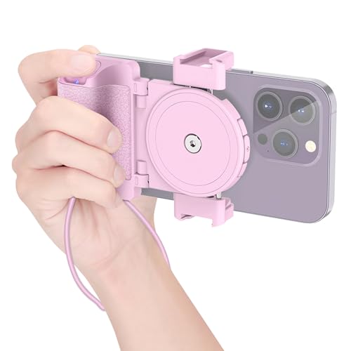 Kompakter Smartphone Griffhalter mit Abnehmbarer Drahtloser Fernbedienung und Cold Shoe Halterungen Kompatibel mit iPhone 16 15 14 13 12 11 Galaxy Pixel Mate 55-90 mm Breit für Vlog Video Foto (Rosa) Kompakter Smartphone Griffhalter mit Abnehmbarer Drahtloser Fernbedienung und Cold Shoe Halterungen Kompatibel mit iPhone 16 15 14 13 12 11 Galaxy Pixel Mate 55-90 mm Breit für Vlog Video Foto (Rosa) von KIWIFOTOS