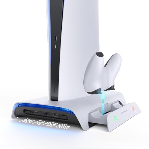 KIWIHOME Vertikale Kühler für PS5 Standfuß, Controller Ladedesign mit 2 Type-C Magnetisch Adapter für Besseres Laden und Komfort, Ständer Kompatibel mit PS5 Zubehör und Lüfter, Nicht für PS5 Slim KIWIHOME Vertikale Kühler für PS5 Standfuß, Controller Ladedesign mit 2 Type-C Magnetisch Adapter für Besseres Laden und Komfort, Ständer Kompatibel mit PS5 Zubehör und Lüfter, Nicht für PS5 Slim von KIWIHOME