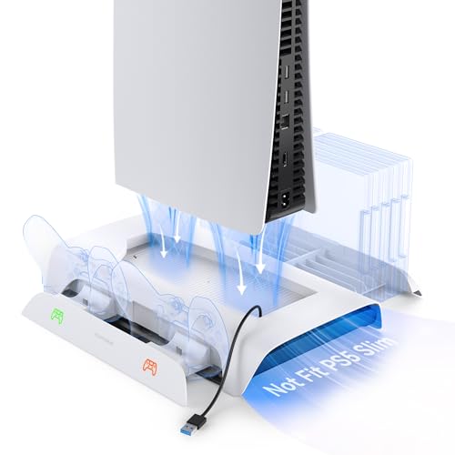 KIWIHOME Vertikale Kühler für PS5 Standfuß, Multifunktionale Ständer mit RGB, Dual Controller Ladestation und 10 Spielschlitzen für PS5 Zubehör, Kompatibel mit PS5 Disc & Digital und PS5 Lüfter KIWIHOME Vertikale Kühler für PS5 Standfuß, Multifunktionale Ständer mit RGB, Dual Controller Ladestation und 10 Spielschlitzen für PS5 Zubehör, Kompatibel mit PS5 Disc & Digital und PS5 Lüfter von KIWIHOME