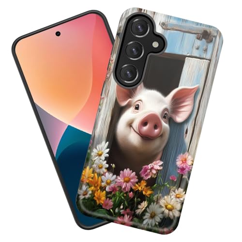KJFHDJFDH Schutzhülle für Galaxy A26 5G, strapazierfähig, stoßfest, weiches Silikongummi und Hartplastik, Hybrid-Schutzhülle für Samsung Galaxy A26 5G 17 cm (6,7 Zoll) 2025, süßes Schweinchen und von KJFHDJFDH
