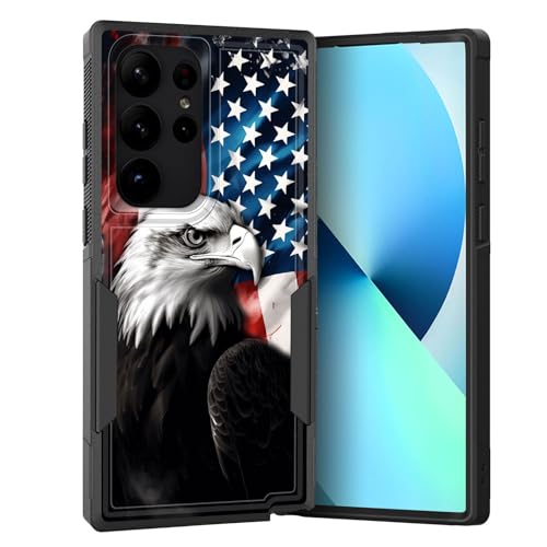 KJFHDJFDH Schutzhülle für Galaxy S25 Ultra, zweilagig, Hybrid-Hülle, strapazierfähig, stoßfest, harter PC + weiche Silikon-Schutzhülle für Samsung Galaxy S25 Ultra 17,3 cm (6,8 Zoll), amerikanische von KJFHDJFDH