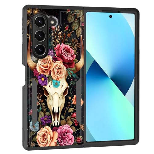 KJFHDJFDH Schutzhülle für Galaxy Z Fold 6, zweilagig, Hybrid, strapazierfähig, stoßfest, harter PC + weiche Silikon-Schutzhülle für Samsung Galaxy Z Fold 6 2024, Hirschschädel und Blume KJFHDJFDH Schutzhülle für Galaxy Z Fold 6, zweilagig, Hybrid, strapazierfähig, stoßfest, harter PC + weiche Silikon-Schutzhülle für Samsung Galaxy Z Fold 6 2024, Hirschschädel und Blume von KJFHDJFDH