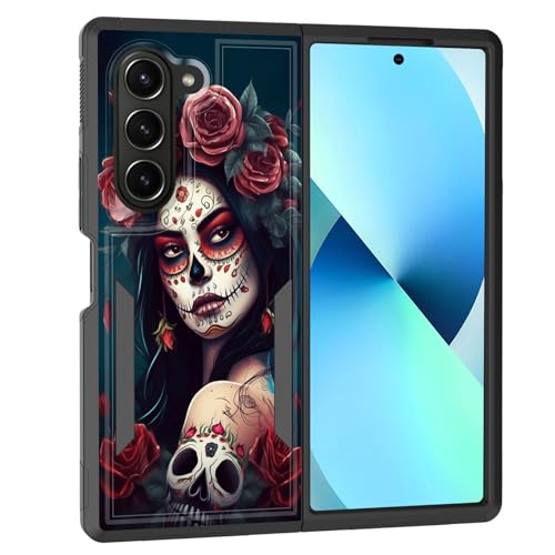 KJFHDJFDH Schutzhülle für Galaxy Z Fold 6, zweilagig, Hybrid, strapazierfähig, stoßfest, harter PC + weiche Silikon-Schutzhülle für Samsung Galaxy Z Fold 6 2024, Totenkopf-Rosen-Mädchen KJFHDJFDH Schutzhülle für Galaxy Z Fold 6, zweilagig, Hybrid, strapazierfähig, stoßfest, harter PC + weiche Silikon-Schutzhülle für Samsung Galaxy Z Fold 6 2024, Totenkopf-Rosen-Mädchen von KJFHDJFDH