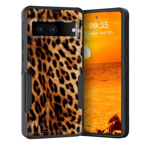 KJFHDJFDH Schutzhülle für Pixel 8a, zweilagig, Hybrid, strapazierfähig, stoßfest, harter PC + weiche Silikon-Schutzhülle für Google Pixel 8a 15,4 cm (6,1 Zoll) 2024, Retro-Leopardenmuster von KJFHDJFDH