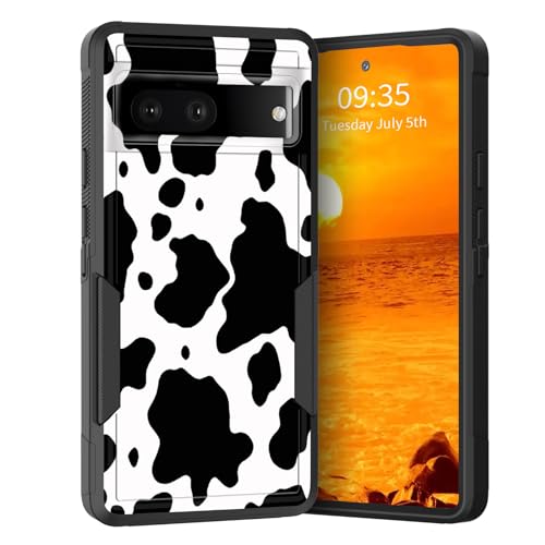 KJFHDJFDH Schutzhülle für Pixel 8a, zweilagig, Hybrid, strapazierfähig, stoßfest, harter PC und weiche Silikon-Schutzhülle für Google Pixel 8a 15,4 cm (6,1 Zoll) 2024, Kuh-Aufdruck von KJFHDJFDH