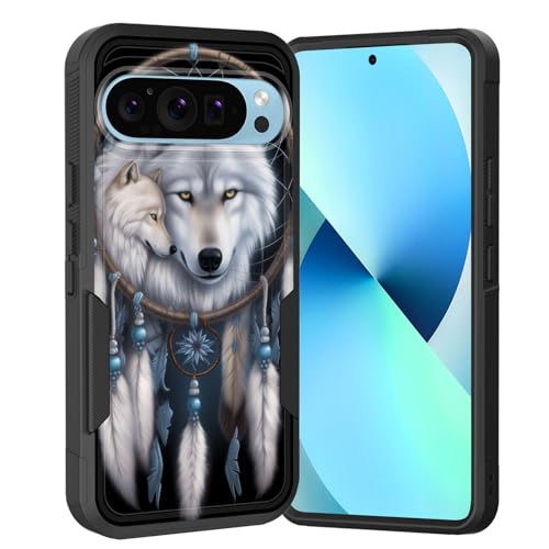 KJFHDJFDH Schutzhülle für Pixel 9 Pro XL Pro, zweilagig, Hybrid, strapazierfähig, stoßfest, harter PC + weiche Silikon-Schutzhülle für Google Pixel 9 Pro XL 2024, Wolf-Traumfänger KJFHDJFDH Schutzhülle für Pixel 9 Pro XL Pro, zweilagig, Hybrid, strapazierfähig, stoßfest, harter PC + weiche Silikon-Schutzhülle für Google Pixel 9 Pro XL 2024, Wolf-Traumfänger von KJFHDJFDH