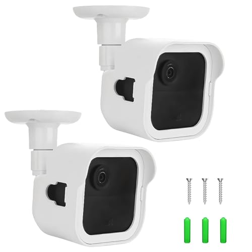 Wandhalterung für Blink Outdoor 4 (4. Generation) & Blink Outdoor (3. Generation) Kamera, wetterfestes Schutzgehäuse und 360 Grad verstellbare Halterung mit Sync-Modul 2 Halterung (2 Stück, weiß) von KJRIVER